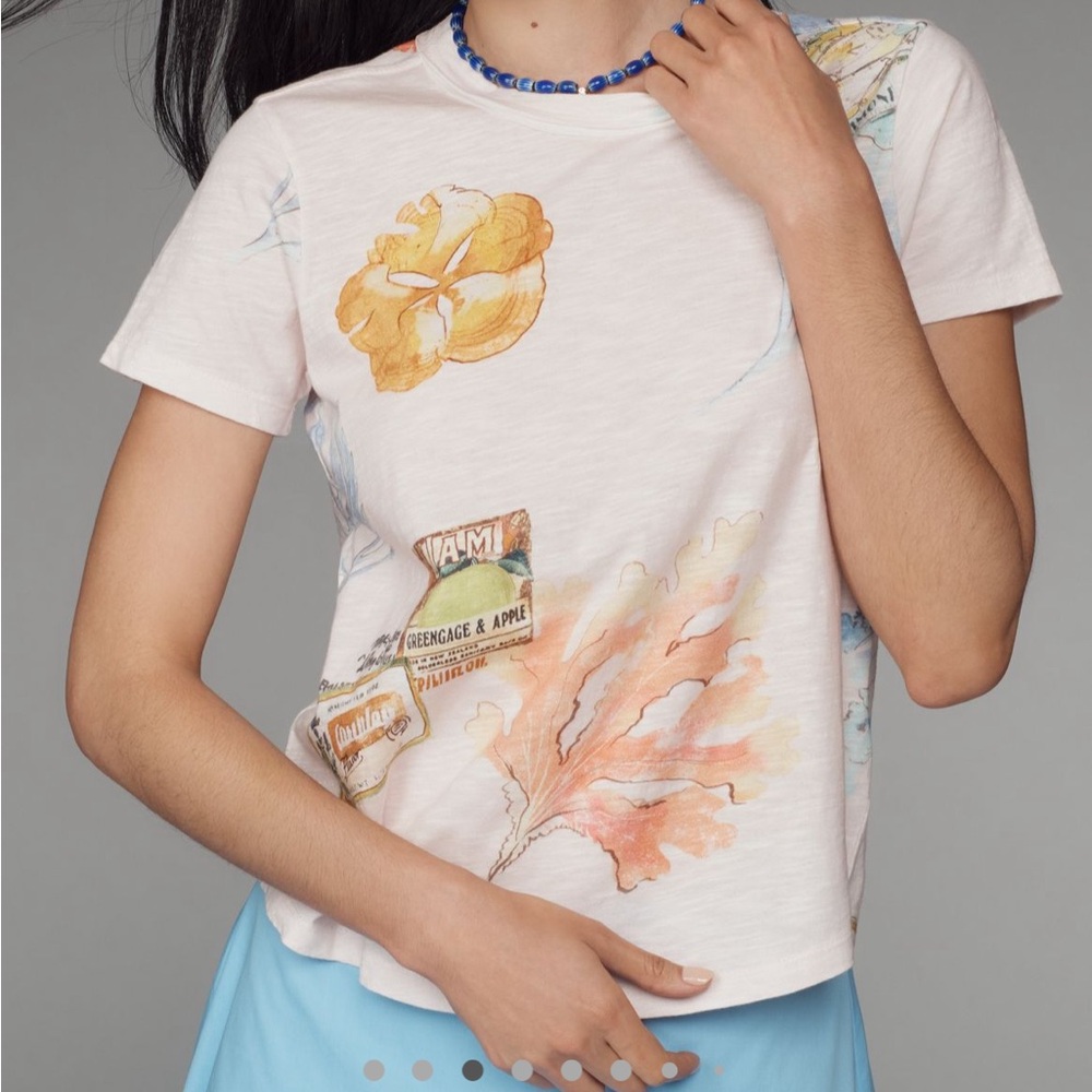 Pilcro Bennie Cotton Slub Crew Neck Tee Anthropologie Water Color Shirt